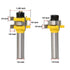 Tongue and Groove Router Bit, Set of 2 Grooving Router Bit 3/4" Stock 3 Teeth T Shape 1-3/8 Inch Diameter Wood Milling Saw Cutter Door Flooring Wo...