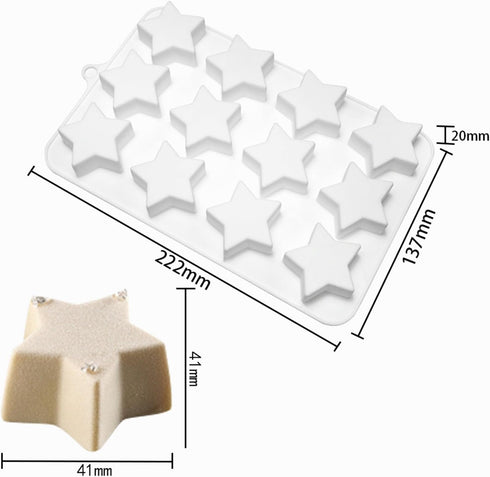 Star Chocolate Mold 2 Pack Candy Silicone Molds Star Shape Gummy Molds Jello Molds Pudding Molds Soap Molds Cookie Molds Fourth Of July Silicone M...