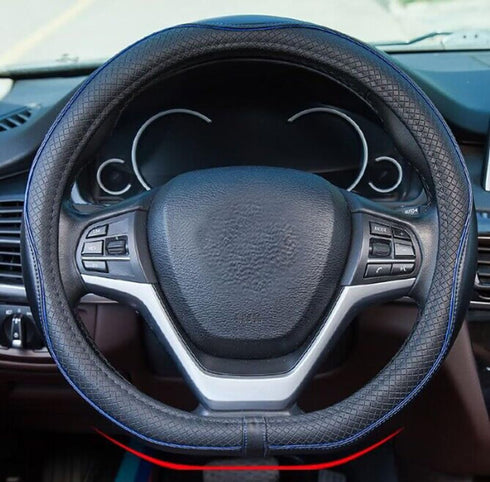 Mayco Bell Flat Bottom Steering Wheel Cover Anti-Slip,Safety,Soft,Breathable,Durable,Full Surround,Comfortable Grip Microfiber Leather (D-Shape, B...