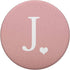 White Initial Letter J heart Monogram on Rose Pink PopSockets PopGrip: Swappable Grip for Phones & Tablets PopSockets Adhesive PopGrip...