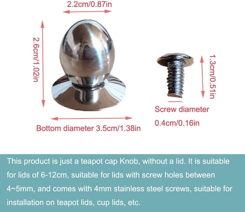 2 Pack Glass Teapot Replacement Knob Stovetop Tea Kettle Lid Knobs for Tea Cup Cover Button Olive Shape Handle Top Cap Water Cups Covers Top Bead ...