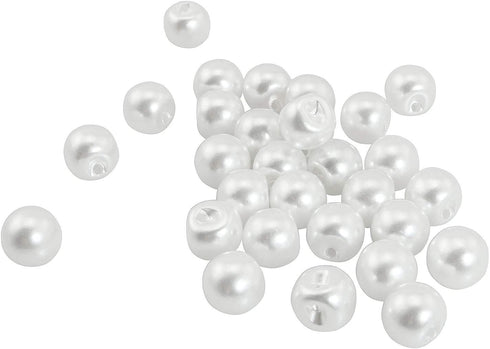 Pearl Sewing Button 30PCS 10mm White Round Sewing Plastic Pearl Buttons with Hole for Clothing Sewing Accessories Clothing Scrapbooking Garment DI...
