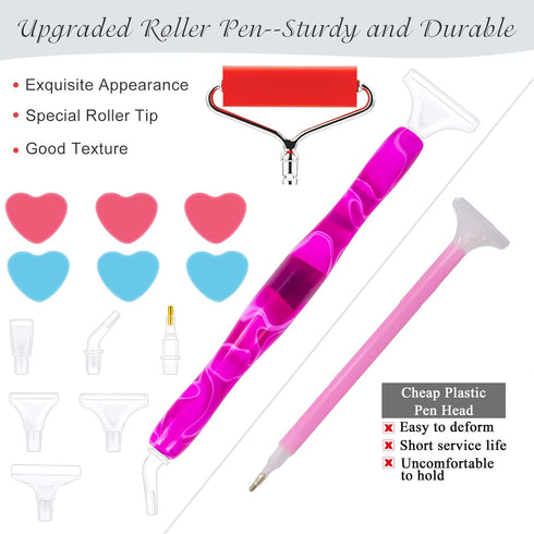 Sonsage Diamond Art Painting Resin Pen Only Purple Curvy 5D Ergonomic Diamonds Art Roller Accessories and Tools Set Dots Round Square Drill Wax Pe...