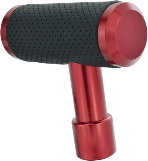 T Handle Shifter Car Knob, Joystick Style Alloy Cover with Leather Gear Stick Lever Shift Fit Most Automatic Manual Transmissions, Red-Black...