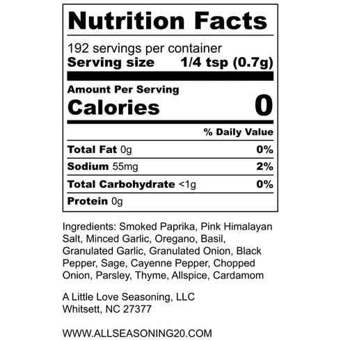 A Little Love Seasoning's, Healthy Herbs and Spices Blend, Vegan Seasoning Essentials for Cooking, Gluten Free, No Sugar, and No GMO, (All-Purpose...