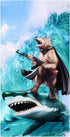 LIVILAN Funny Shark Bear Beach Towel, 30" x 60" Oversized Microfiber, Soft, Quick Dry, Sand Free, Ideal for Bath, Pool, Travel, Unique Shark & Bea...