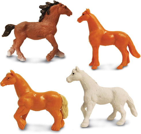 Safari Ltd. Horses TOOB - 12 Hand-Painted Mini Figurines Including Friesian, Haflinger, Stallion, Bay, Chestnut, Jutland, Trakehner, Clydesdale, &...