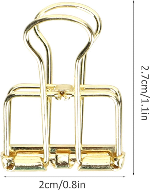 16pcs Binder Clips, Colorful Hollowed Metal Binder Clips Multicolor Paper Binder Clips Metal Paper Clips Iron Wire Paper Clamps for Office Supplie...