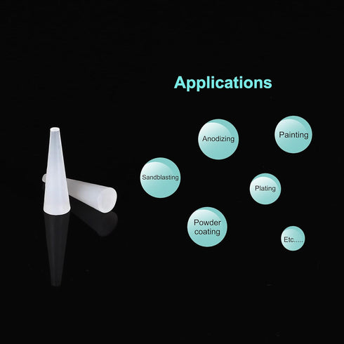 MECCANIXITY Silicone Rubber Tapered Plug 1/16" to 3/16" Solid for Powder Coating, Painting, Anodizing, Plating, Sandblasting 100 Pieces...
