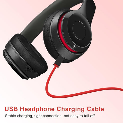Alitutumao Replacement Charger Cable Power Supply Cord Compatible Wireless Beats by Dr.Dre Powerbeats 2 or 3 Solo Studio Headsets Earphones (Red)...