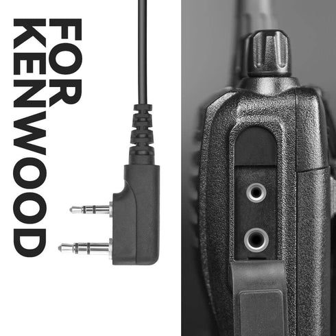 2-Pin to 5-Pin Coil Cord Cable for Kenwood, HYT, BaoFeng Two Way Handheld Walkie Talkie and Radio Headsets...