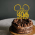 Mouse Inspired Castle Happy 40th Birthday Cake Topper, Cartoon Mouse Themed 40th Birthday Party Decorations, Gold Glitter...