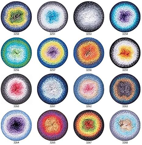 YarnArt Flowers Moonlight Glitter Cotton Yarn, Soft, Rainbow Crochet, Metallic Lurex handknit Shiny, Silvery Cake, Multicolor Cotton, 1 Skein Weig...