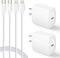 20W USB C Fast Charger 10 FT Compatible with iPhone 14 13 12 11 XS XR X 8 iPad, 2 Pack PD Wall Charger Block with 10FT Long Type C Lightning Cable...
