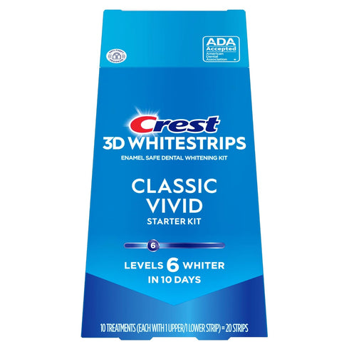 Crest 3D Whitestrips, Classic Vivid, Teeth Whitening Strip Kit, 20 Strips (10 Count Pack)...
