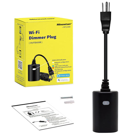 Minoston WiFi Outdoor Smart Plug Dimmable, Smart Dimmer Plug in Work with Alexa, Google Assistant, 400W (MP22WD)......