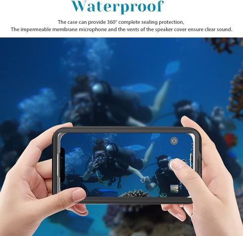 GUSTAVE Professional Snorkeling Underwater Phone Case Swimming Diving Case Photo Video Waterproof Protective Case for iPhone and Samsung Series Sm...