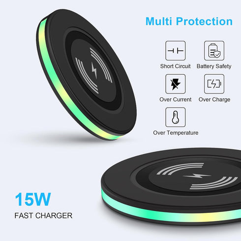 Android Wireless Charger Samsung Fast Charging Phone Charging Pad Station for Samsung Galaxy S24 Ultra S24+ S24 S23 FE S22 S21 S20 S10,iPhone 15 P...