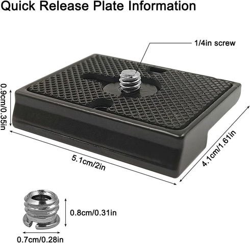2 Pack Quick Release Plate, Tripod Quick Release Adapter Compatible for Manfrotto 200PL-14 QR Cameras Tripod, Camera Mounting Adapter with 1/4" an...