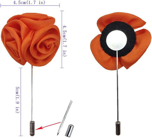 Rose Boutonnières Men's Lapel Pins Satin Flower 10 Pack Groom Wedding Boutonniere Suit Brooch Outfit Accessories...