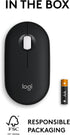Logitech Pebble Mouse 2 M350s Slim Bluetooth Wireless Mouse, Portable, Lightweight, Customizable Button, Quiet Clicks, Easy-Switch for Windows, ma...