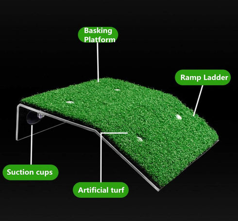 Turtle Basking Platform, Lawn Turtle Resting Basking Platform, Tortoise Ramp Climbing Reptile Ladder Resting Terrace Fish Tank Aquarium Turtle Doc...