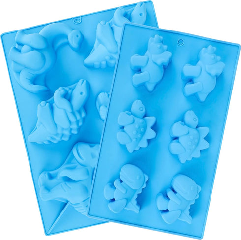 Beasea Dinosaur Soap Mold, 2 Pack 3D Silicone Mat Mini Chocolate Cake Fondant Candy Cookie Baking Making Clay Ice DIY Hard Resin Gummy Cube Tray S...