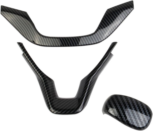Steering Wheel + Gear Shift Head Cover Molding Trims for Honda Accord 10th 2018-2022 (carbon fiber style)...