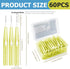 60PCS Oral Dental Hygiene Brush Tooth Cleaning Tool Soft Toothpick Interdental Brush Push-Pull Type Tooth Flossing Head for Braces...