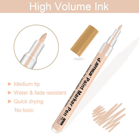 Skin Tone Acrylic Paint Pens, Paint Markers for Wood,Glass,Fabric,Rocks Painting Paint Pens (0.7skin tone)...