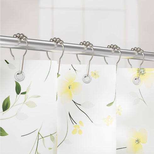 Amazer Shower Curtain Hooks, Decorative Rust Proof Stainless Steel Shower Curtain Hooks for Bathroom Shower Rods Set of 12, Polished Nickel...