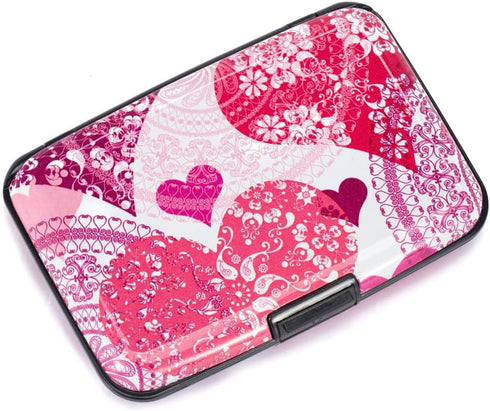 ELFISH Mini RFID Aluminum Wallet Credit Cards Holder Business Card Case Metal ID Case for Men Women (Heart)...