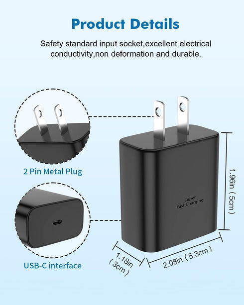 45W Samsung Super Fast Charger Type C 2 Pack for Samsung Galaxy S23 Ultra Charger S22 Ultra Charger S23/S23+/S22/S22+/S21/S20,Z Fold 4/Z Flip 4,No...
