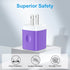 USB-A Wall Plug Charger Purple for Google Pixel 8a 8 7 Pro,Samsung Galaxy A55/A15/A53,S24/S23/S22/S21,2-Pack USB Power Adapter Charging Cube Brick...