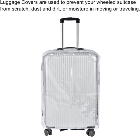 PATIKIL Universal Luggage Protector with Fastener 20 Inch, 2 Pack Portable Clear PVC Antistatic Waterproof Dust Cover for Suitcase, Transparent...