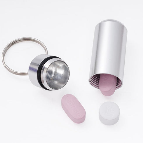 10 Pcs Portable Pill Case, Bantoye Waterproof Aluminum Pill Holders Storage Drug Container with Keychain for Outdoor Camping Traveling, Silver......