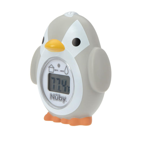 Nuby Bath and Room Digital Thermometer - Baby Thermometer for Safe and Cozy Bath and Room Temperatures - Penguin...