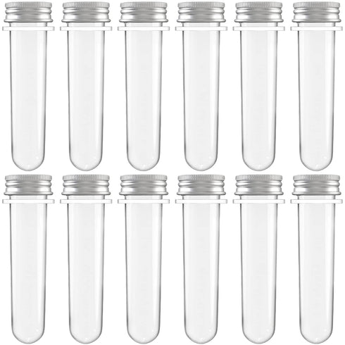 12 Pcs Plastic Test Tubes 45 ml Science Party Test Tubes for Scientific Experiments,Party Decoration,Candy,Bath Salt,Dice Display...