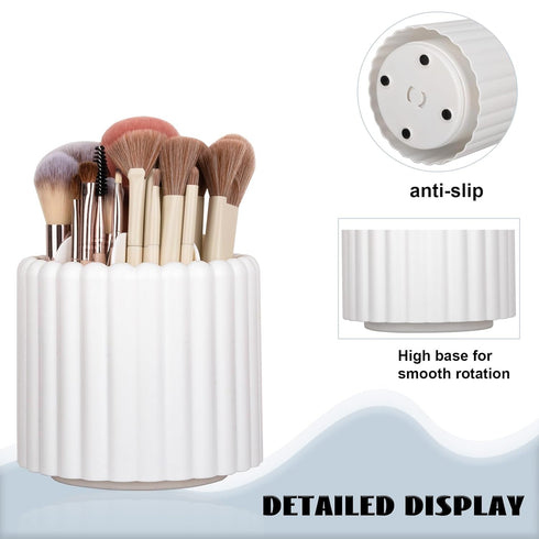 Anyoifax 360 Rotating Makeup Brush Holder 7 Slots Make Up Brush Organizer Removable Spinning Cosmetic Brushes Storage Pen Holder for Vanity, Dress...