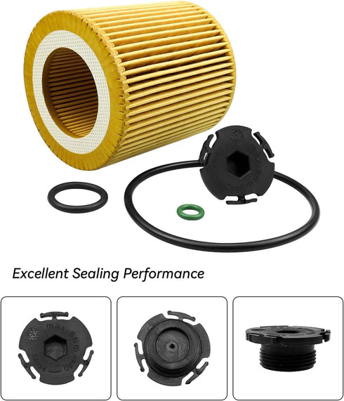 Oil Filter Element Fit for BMW 228i 320i 328i 428i 528i X1 X4 Z6 F20 F21 F30 F31 Some Models, Replace HU816Z 11427953125 11427640862, with O-ring ...