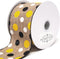 Homeford Natural Linen Wired Ribbon, Yellow/Black/White Dots, 10 Yards (2-1/2-Inch)...