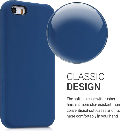 kwmobile Case Compatible with Apple iPhone SE (1.Gen 2016) / iPhone 5 / iPhone 5S Case - TPU Silicone Phone Cover with Soft Finish - Dark Blue...