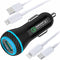 MOCA for iPhone 51W Fast Charger, USB C Dual Ports W/ 2pcs 3.3ft A-P/C-P Cable Car Charger Adapter for iPhone 13 12 11 Pro/XS/XR/SE/X 8/iPad/AirPo...