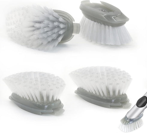Brush Refills for OXO Dish Brush - 4 Pack Dish Brush Cleaning Soap Dispensing Head Replacement for Scrubber(Grey)...