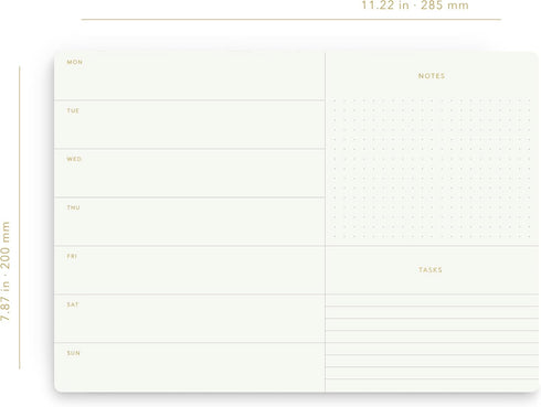 Elegant Undated Week Planner Pad, Tear Off Sheets, Minimalist, Weekly To Do List Notepad, Daily Schedule Desk Planner - 11.22" x 7.87", Eco-friend...