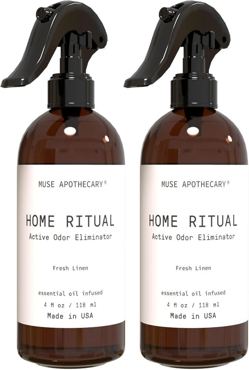 Muse Apothecary Home Ritual Active Odor Eliminator Spray - Odor Eliminator for Home - Furniture Deodorizer Spray & Bathroom Odor Eliminator - Esse...