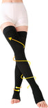 1 Pair Compression Stockings for Women & Men,15-20mmHg, Medical Open Toe Thigh High Socks Graduated Support for Varicose Veins, Edema, Flight...