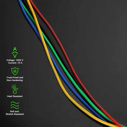 Sumnacon 5 Pcs Dual Ended Crocodile Alligator Clips, 15A Test Lead Wire Cable with Insulators Clips, 5 Colors 3.3 ft/1m Test Flexible Cable with P...