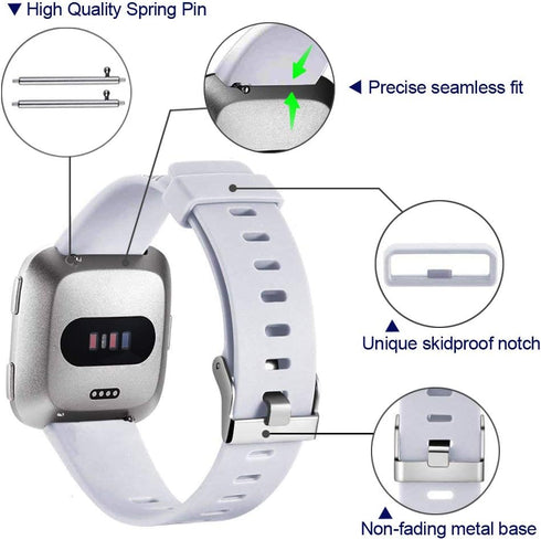 Replacement Wristlet Chain for Fitbit Versa 2 Watch Women Classic Soft Silicone Replaceable Wrist Ring Straps Bracelet Compatible with Fit bit Ver...
