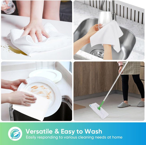 HOMEXCEL White Microfiber Cleaning Cloth, 12 Pack Premium Microfiber Towels for Cars, Lint Free, Scratch-Free, Highly Absorbent, Reusable Cleaning...